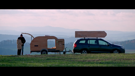 Art transport by car and camper trailer